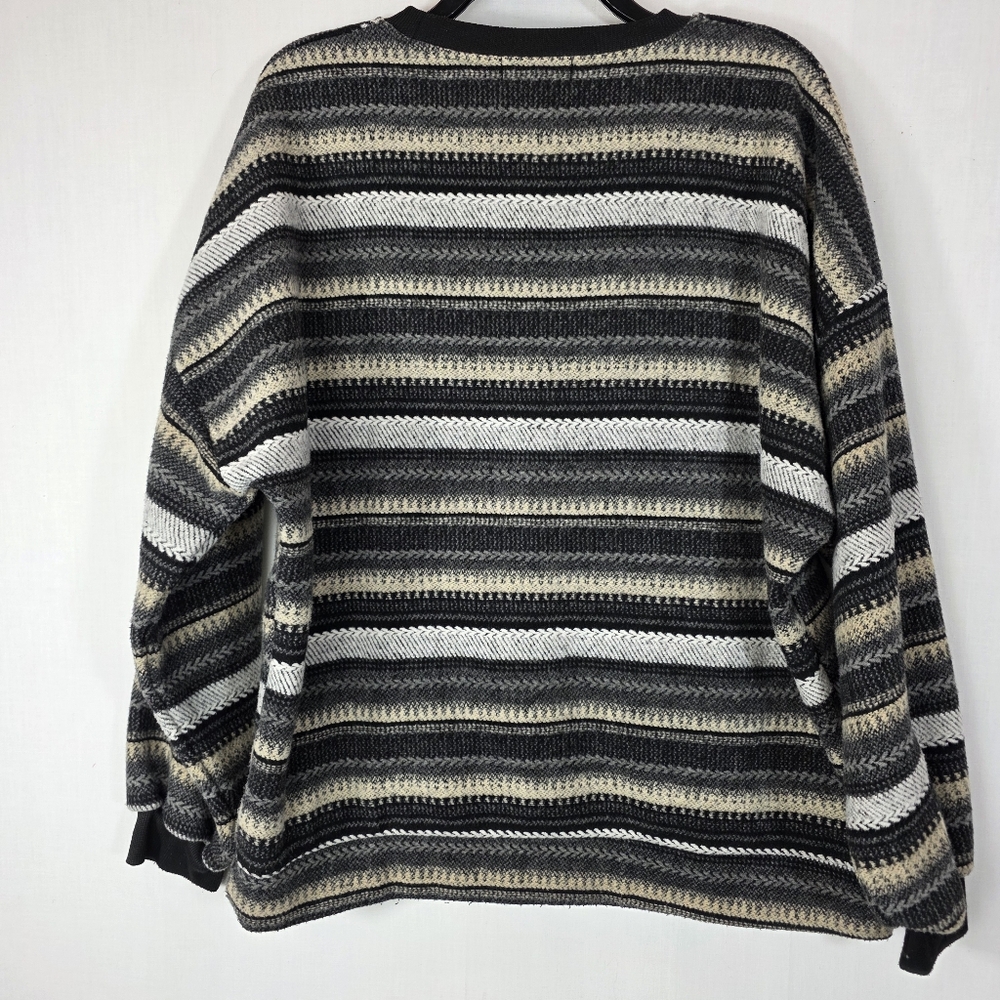 LCALE Earth Tone Multi-Pattern Knit Pullover | Co… - image 4